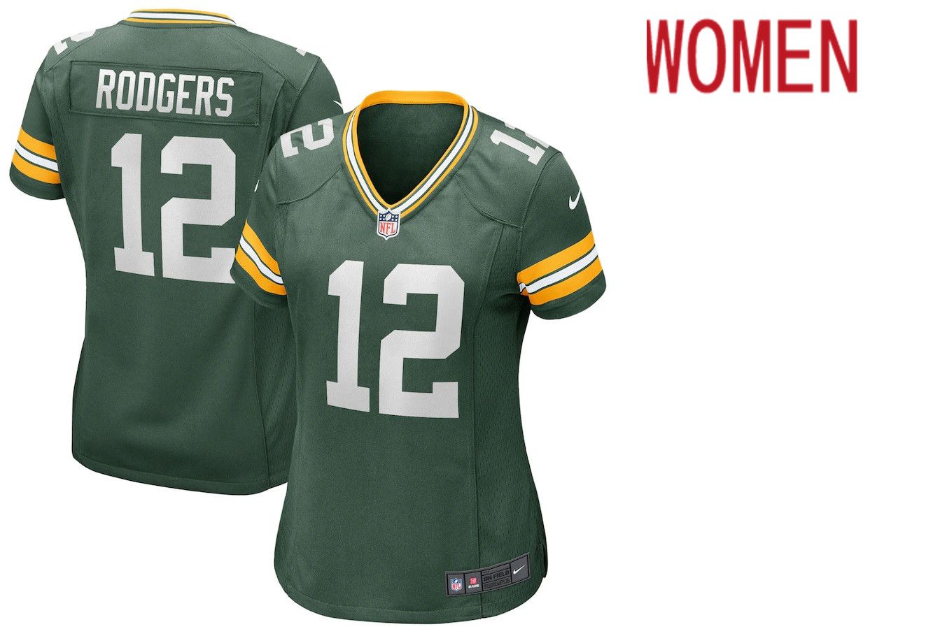 Women Green Bay Packers #12 Aaron Rodgers Nike Green Player NFL Jersey